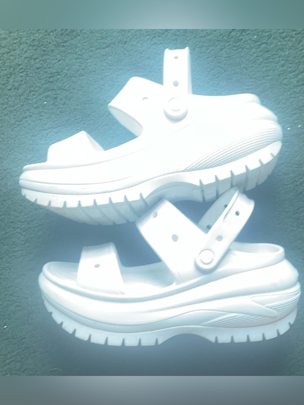 UGG White Women's Platform Strap Sandals